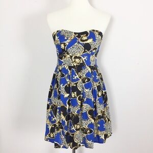 Floral Strapless Dress Size M